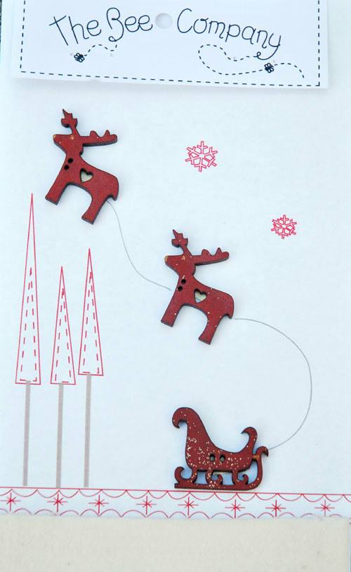 Christmas Red Sleigh Buttons